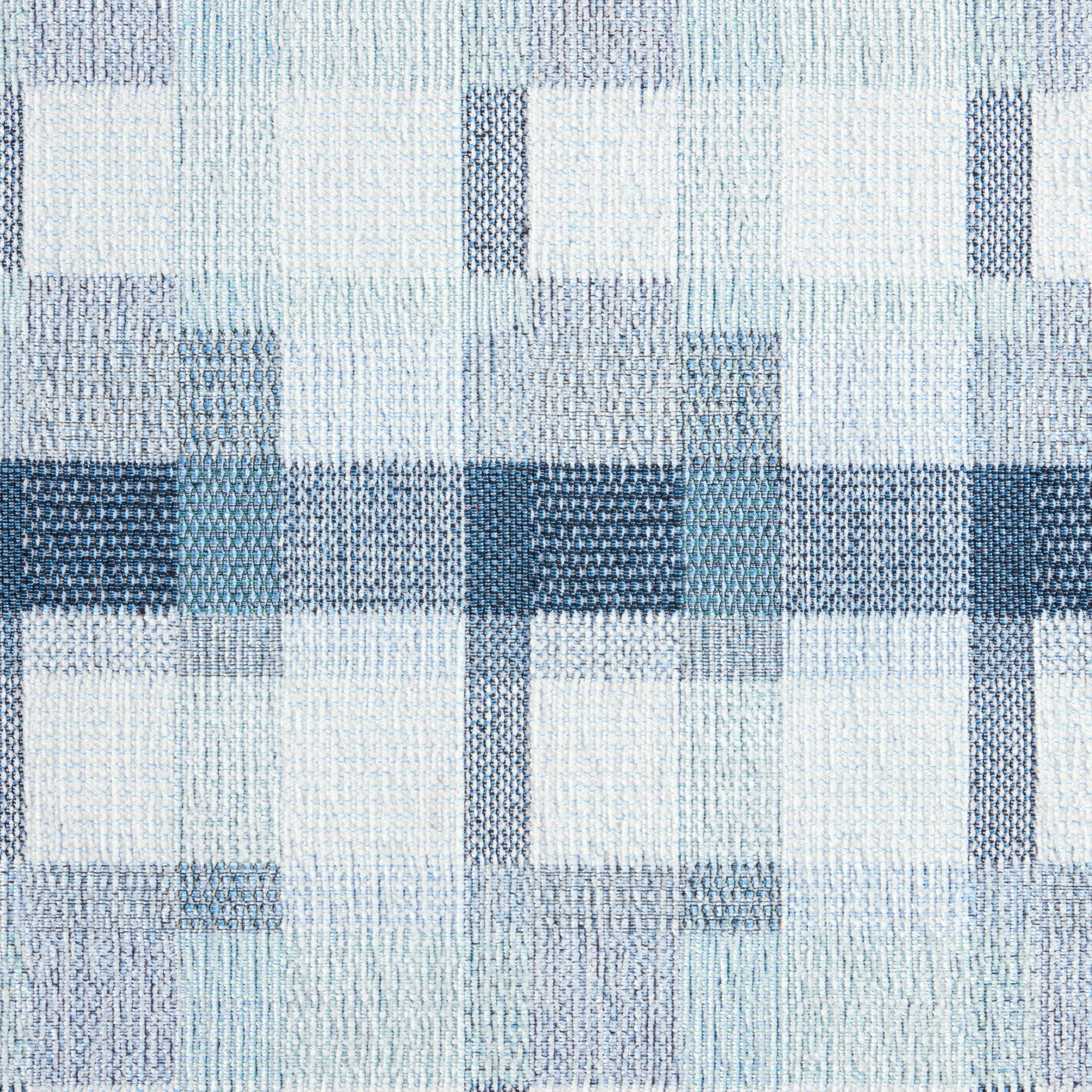 Martha Stewart Stella Owen Plaid Slip-Resistant Kitchen Mat Runner, Blue/White, 20"x50"