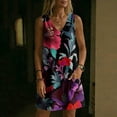 thumbnail image 6 of Summer Dresses for Women 2026 Plus Size Sleeveless V-Neck Floral Printed Summer Flowy Casual Swing A-Line Sundress Beach Outfits, 6 of 8