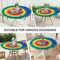 thumbnail image 7 of Colorful Rainbow Tie Dye Spiral Pattern Round Fitted Tablecloth with Elastic Edge,Dining Table Cover Waterproof,Outdoor Round Tablecloth for Camping,Dining,Indoor and Outdoor, 7 of 7