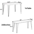 thumbnail image 3 of 3 Pieces Bench Table Dining Set, ENYOPRO Marble Finish Kitchen Table with Bench, Contemporary Breakfast Nook Table Set, TE2554, 3 of 10
