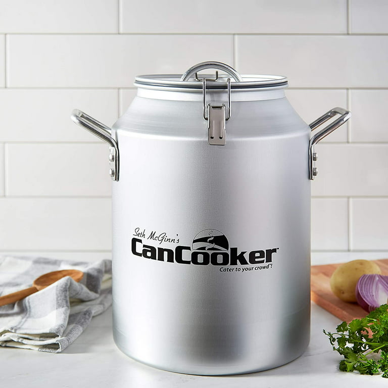 CanCooker 4-Gallon Outdoor Camping Convection Steam Cooker for 20 People,  Silver