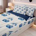 thumbnail image 2 of Erosebridal Cherry Zipper Queen Comforter Set with Fitted Sheet and 2 Pillowcases Sky Zipper Bedding Set, Sky Cherry, Navy Reversible, 2 of 7