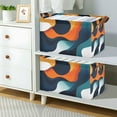 thumbnail image 2 of Yayeee Foldable Storage Basket for Shelves with Handles Set of 2 Waterproof Cloth Bins, Green Abstract Wavy, 2 of 7