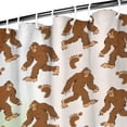 thumbnail image 3 of White Bigfoot and Footprint Pattern Shower Curtain 84"x72" ,Bathroom Decorative Shower Curtains Set with 12 Hooks,Modern Waterproof Washable Shower Curtain, 3 of 6