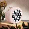 thumbnail image 6 of Yiaed Lilies Flowers Print Travel Jewelry Case Bridesmaid Gift Boxes Jewelry Travel Organizer Small Round Jewelry Box Mini Storage-Pink, 6 of 7