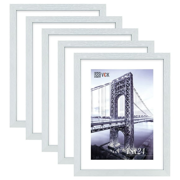 Marco para póster VCK, 18 x 24 cm, blanco con plexiglás, juego de 5
