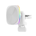 thumbnail image 2 of CxhicLuv Car Magnetic Charger, Vehicle Wireless Charger 4.1×3 Inch 15W Fast Charge, RGB Lights, Low-Temp – Suitable for Navigation, Short Trips Tech Enthusiasts, Smartphone Owners, White, 2 of 8
