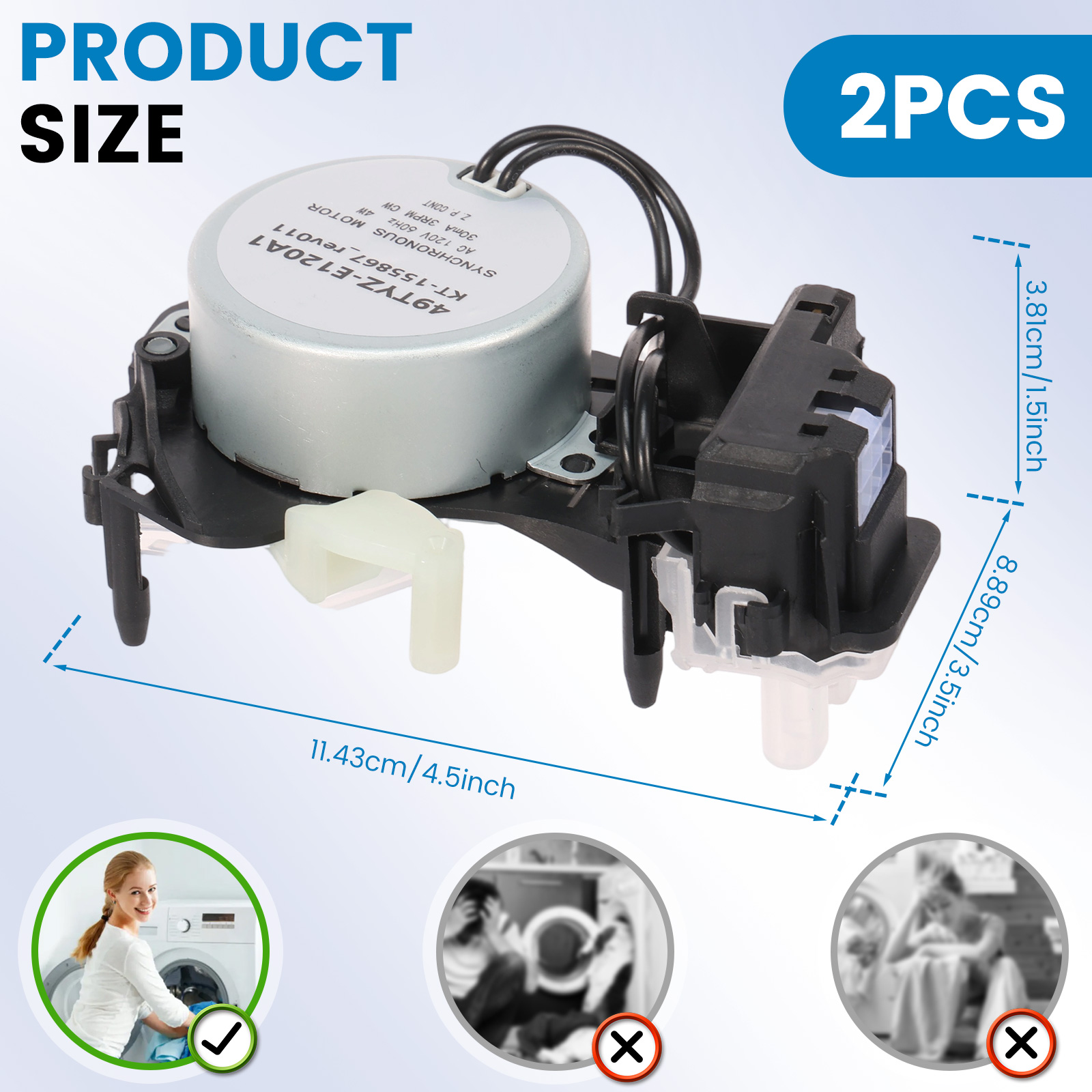 Threns 2Pcs W10913953 Washer Shift Actuator Wide Compatibility Snug Fitting Washing Machine Shift Actuator for WTW5000DW1 MVWX655DW1 WPW10006355