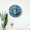 thumbnail image 4 of 10 Inch Wall Clock Battery Operated Silent Clock Decorative for Office, Kitchen, Outdoor, Living Room，Brown and White Hand Boating Sketch Rustic Wooden attractive, 4 of 4