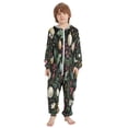 thumbnail image 2 of Soft Big Kids Onesie Pajamas Cozy Loose-Fit Jumpsuits for kids with Pockets for Christmas Lounge & Play Vintage Christmas Decorations Pattern, 2 of 8