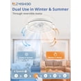 thumbnail image 4 of Ventilador de Techo ZMISHIBO 20" LED Regulable 3 Colores 6 Velocidades, 4 of 7