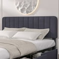 thumbnail image 6 of VECELO Upholstered Platform Bed Frame with 4 Storage Drawers, King Size Bed Frame with Adjustable Headboard, No Box Spring Needed, Black, 6 of 7