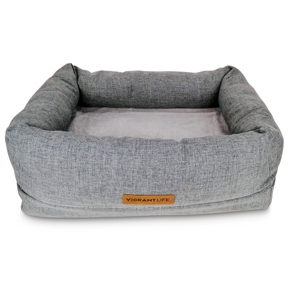 Vibrant Life Deluxe Orthopedic Pet Bed, Grey