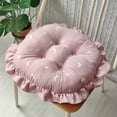 thumbnail image 4 of HuiXinOu Donut Cushion Chair Pad, 15.7in Round Velvet Floor Pillow Ottoman with Strap, Colorful Seat Cushion for Office Living Room Outdoor Chair, Comfort Decor, 4 of 6
