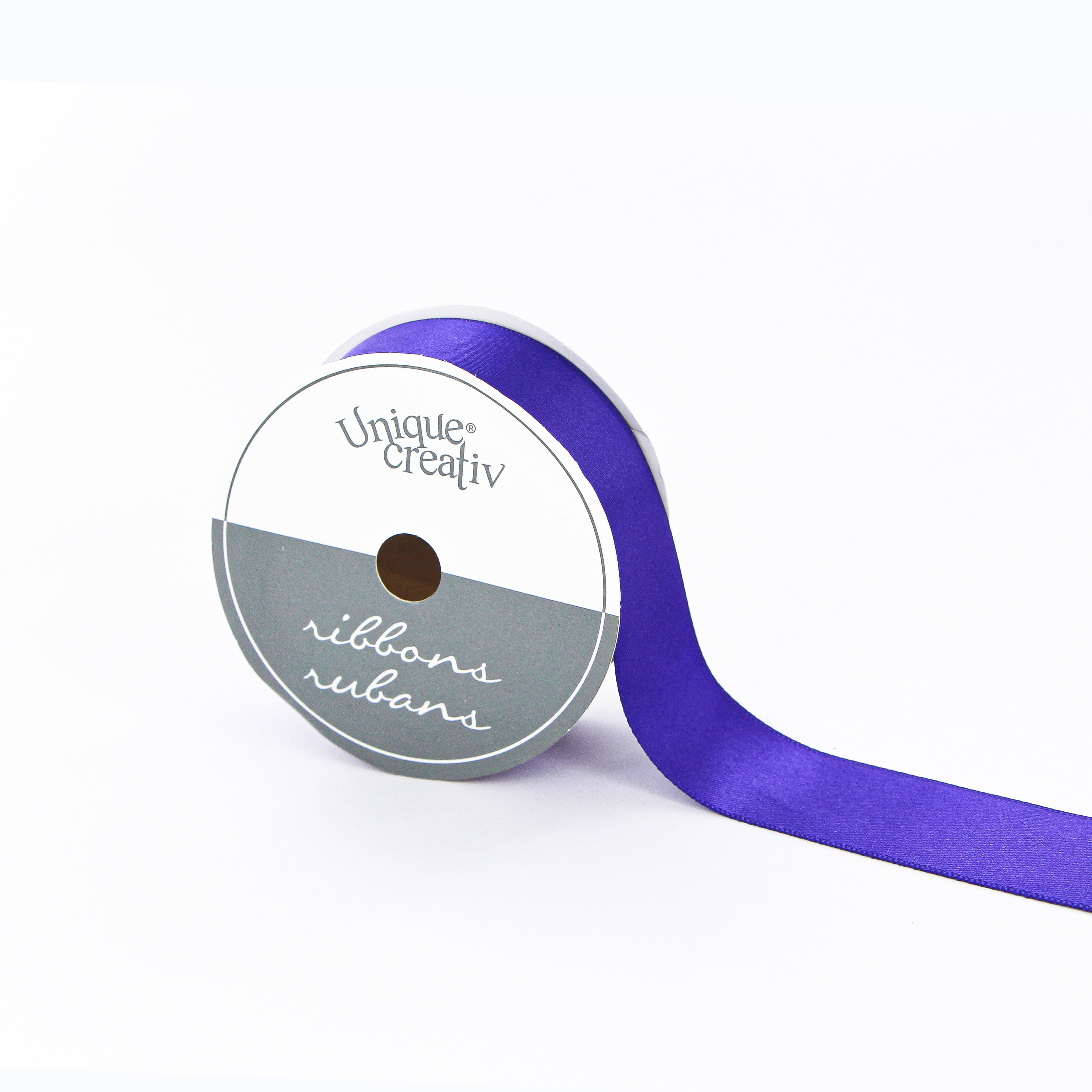 UNIQUE CREATIV, Ribbon, Single Face Satin, Purple, 100% polyester, 25mm x 5.5m ( ⅞" x 6 yds)