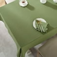 thumbnail image 4 of Square Tablecloth Cotton Textured Table Cloth Wrinkle Free Decorative Fabric Farmhouse Table Cover for Dining/Party/Buffet/Wedding, 47 x 47 Inch, Green, 4 of 7