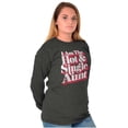 thumbnail image 4 of Single Cool Cute Funny Auntie Aunt Women's Long Sleeve T Shirt Brisco Brands S, 4 of 6