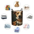 thumbnail image 4 of Balery Modern Cute Dog Cesta de ropa redonda con asas, impermeable, independiente, para ropa, juguetes, dormitorio y familia-Medium, 4 of 6