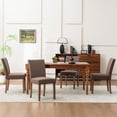 thumbnail image 3 of Kidol & Shellder Linen Fabric Armless Dining Chair Set of 4 Modern Upholstered Side Chair with Thick Padded Seat, Sturdy Wooden Legs for Kitchen, Dining Room, Brown, 3 of 15
