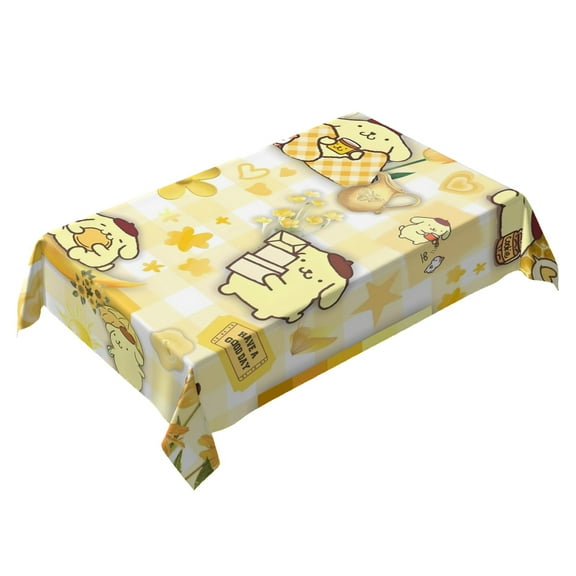 Pompompurin-theme square tablecloth has an iconic print, fits most tables, and is easy to care for perfect gifts for fans friends and family，55" x 71"（140*180cm）