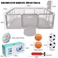 thumbnail image 2 of Corralito para Niños, Alberca de Pelotas para Niños con Bolas Oceánicas Baloncesto y Fútbol, Cerca de Juegos de Seguridad, Corral de actividades, Patio de Juegos para Niños y Niñas, 2 of 6