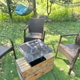 thumbnail image 4 of Outdoor Fire Pit, 19" Firepit, Segmart Wood Burning Fire Pit, Fire Pits for Outside, Fire Pit Table with Lid, Grill, Poker, Square Metal Firepit Table For Outside Patio, Black, 4 of 14