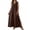Brown, variant on Jamicy Women's Maxi Dress Solid Color Cotton Linen Long Dresses with Pockets Loose Fit Beach Tank Dress
