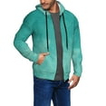 thumbnail image 2 of Uemuo Teal Turquoise1 for Men's Fashion Full-zip Hoodies & Sweatshirts with Kangaroo Pocket, Zip-up Hooded Sweatshirt, Moisture Wicking & Breathable-Small, 2 of 5