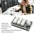 thumbnail image 3 of One Handed Keypad, Blue Switch Mini Keypad 6 Key with Knob for PC Black,White, 3 of 7