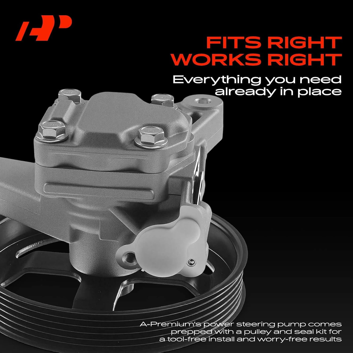A-Premium Power Steering Pump with Pulley Compatible with Acura RL 2005 2006 2007 2008 3.5L Gas