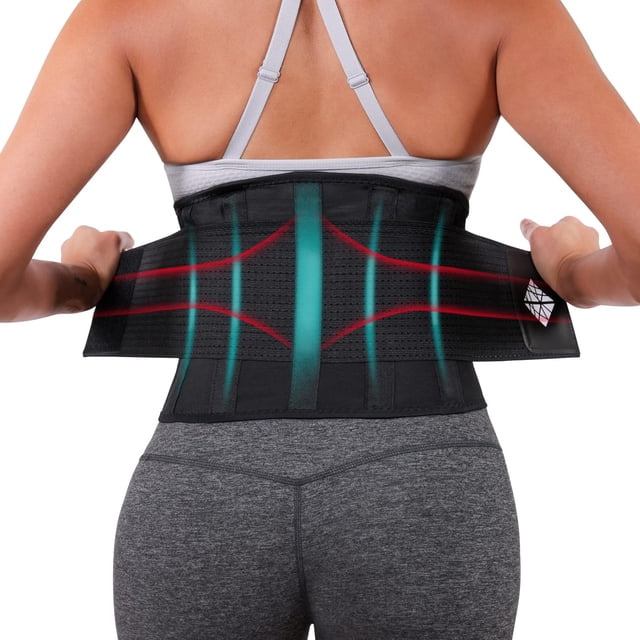 Faja lumbar NeoHealth para hombre - Ultrafina, ajustable, flexible y con soporte XXL, color negro