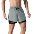 thumbnail image 5 of Gunia Plus Size Women'S Shorts Two Layer Athletic Shorts Flowy Fit Lightweight Running Workout Shorts With Pockets And Drawstring Gym Shorts Women Light Gray 5Xl, 5 of 6
