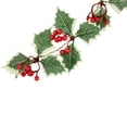 thumbnail image 3 of Northlight 3" x 3.25' Pre-Lit Holly and Berry Christmas Garland Warm White LED Lights, 3 of 3