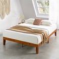 thumbnail image 4 of Crown Comfort 12" Classic Solid Wood Platform Bed Frame Cherry King Wood Finish, 4 of 5