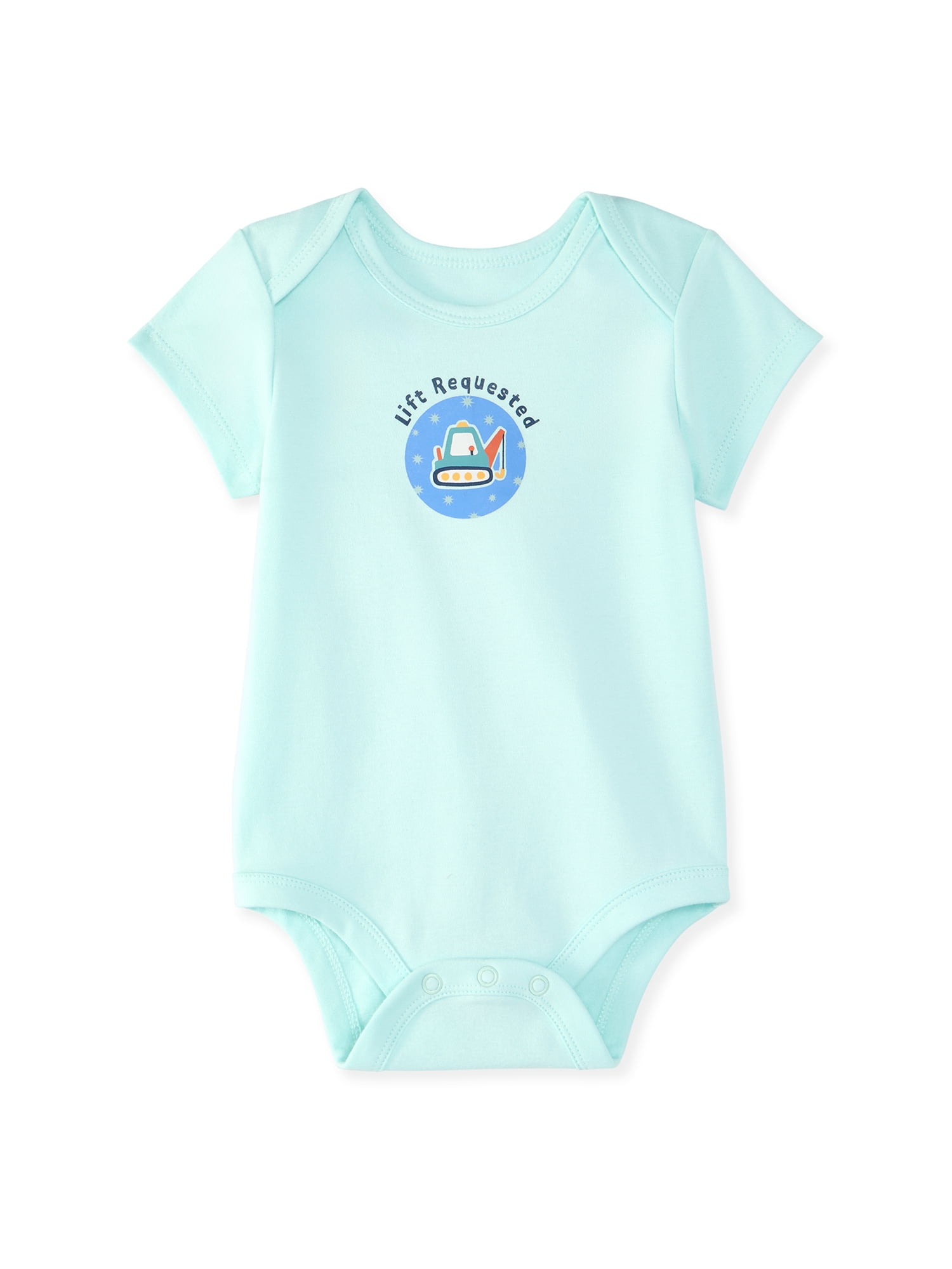 Garanimals Newborn & Baby 100% Cotton Short Sleeve Bodysuits, Sizes 0–18M, 5-Pack