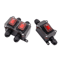 thumbnail image 2 of 2PCS IP67 Waterproof Inline Cord Switch 12VDC 20A DPST on Off Outdoor Toggle Switch with Red Light Rocker Button, 2 of 7