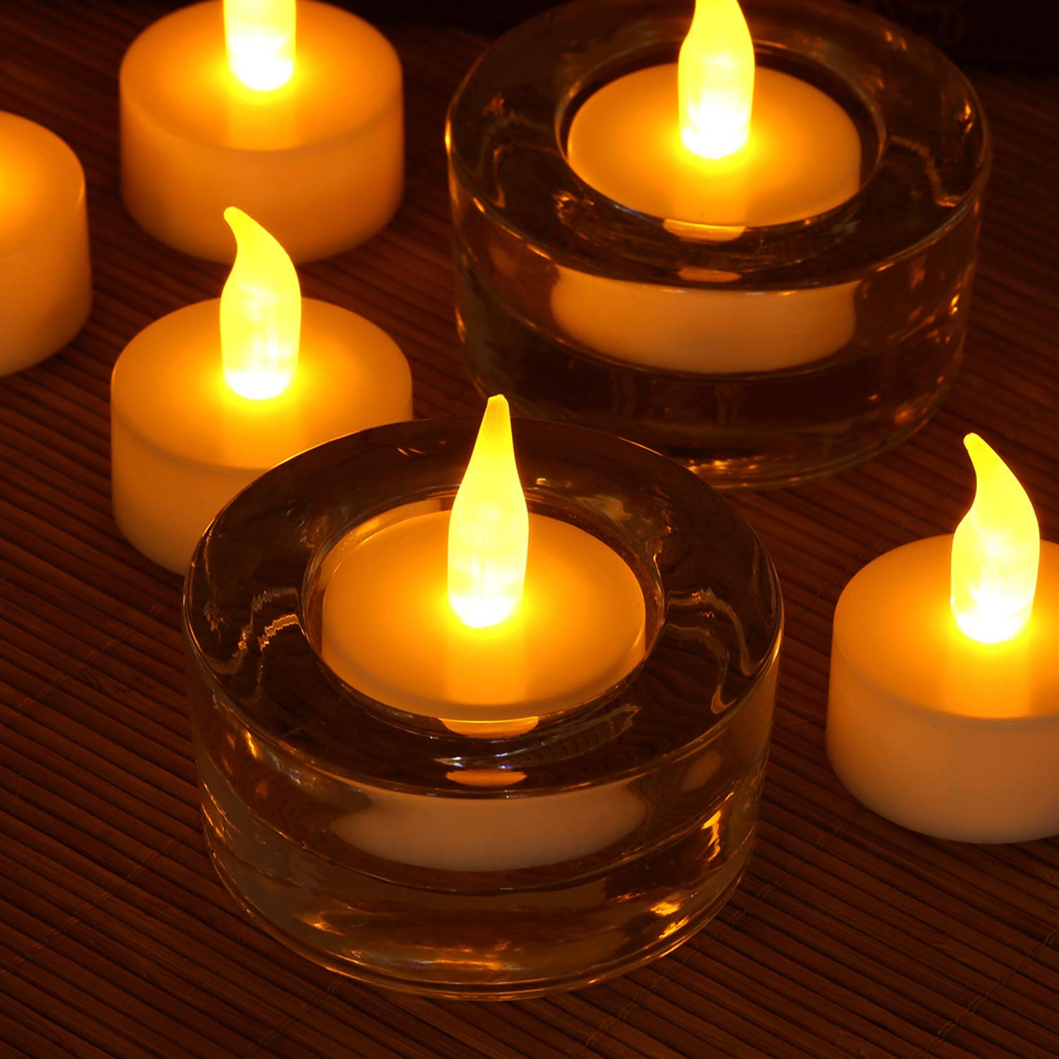 Novelty Place 24 Pcs Flameless LED Tea Light Candles Flickering Tealights Electric Battery-Powered - image 5 of 7