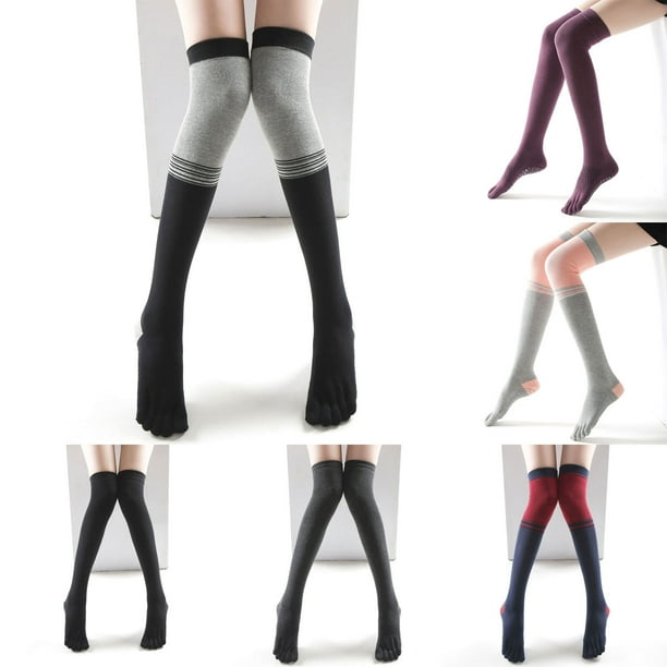 Calcetines de mujer de cinco dedos con puntera alta y rayas antideslizantes
