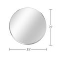 thumbnail image 6 of 32 Inch Round Bathroom Mirror Silver Metal Frame Wall Mounted for Modern Bathrooms, 6 of 10