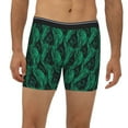 thumbnail image 2 of Salouo Mint Bird Feathers Pattern Men's Boxer Briefs, Soft & Breathable Underwear Elastic Waistband Briefs for Men,1-Pack, 2 of 7
