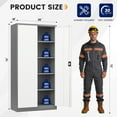 thumbnail image 4 of AUHUP 72" Metal Cabinet with 4 Adjustable Shelves, Garage Storage Cabinets with Locking Doors,Tool Storage Cabinet for Home Office,Warehouse,Workshop(Gray White), 4 of 9