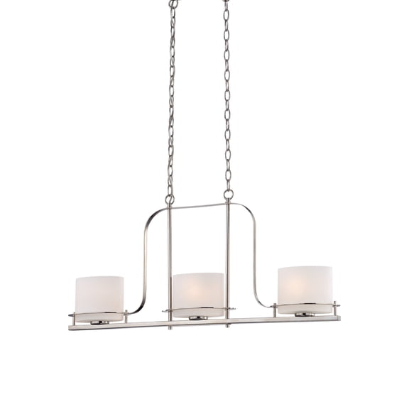 Nuvo Lighting 60/5106 3 Light 36" Wide Linear Chandelier - Nickel