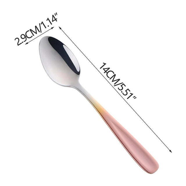 Lksixu Mini Stainless Steel Colored Spoons Cute Small Teaspoons And Stirring Spoons And Dessert Spoons For Kids Kitchen Gadgets