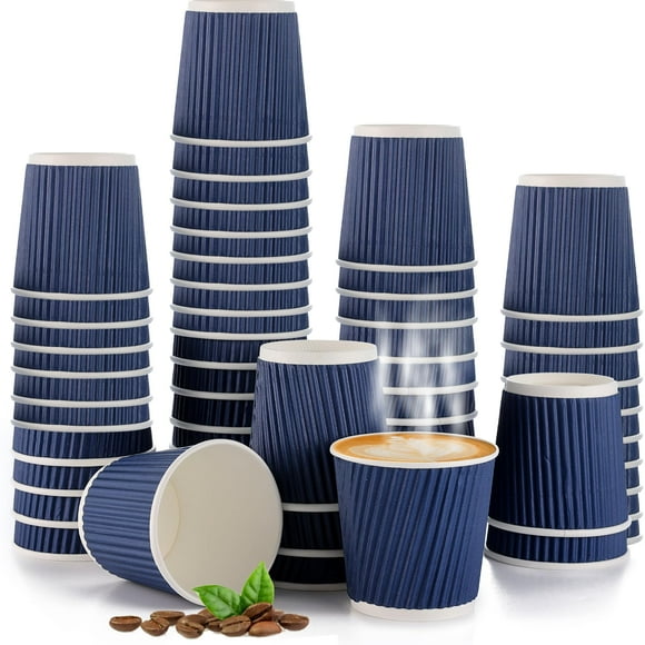 200 Pcs 4oz Paper Espresso Cups Ripple Wall Hot Cups For Coffee Disposable Coffee Cup Paper Hot/Cold Drinking Cups for Party, Picnic, Trave