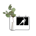 thumbnail image 1 of Sport Roller Skating Black Outline Metal Picture Frame Cerac Vase Decor, 1 of 3