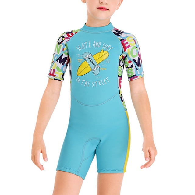 Greeniant Traje de neopreno para niños, ropa de baño gruesa para mantener el calor, ropa de baño cómoda para niños, ropa de buceo para usar en la Deportes acuáticos Azul claro S Greeniant OD003684-11