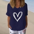 thumbnail image 4 of Baberdicy Women's 3D Printed V-Neck T-Shirt – Short Sleeve Qiuxiangma Fabric Top, Unique Artistic Design, Soft Breathable Casual Tee (Navy | M), 4 of 4