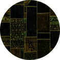 thumbnail image 1 of Ahgly Company Indoor Round Patchwork Green Transitional Area Rugs, 7' Round, 1 of 4