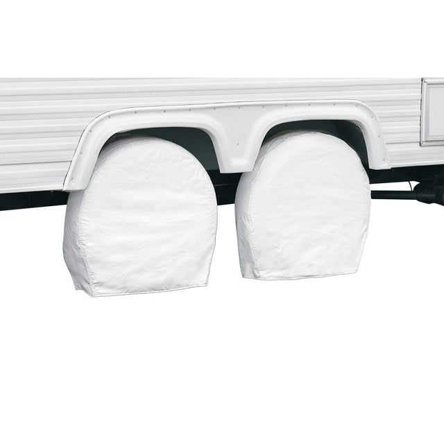 Classic Accessories 76270 Par De Cubiertas Para Ruedas Rv, Color Blanco, Diámetro De Rueda De 40" A 42"
