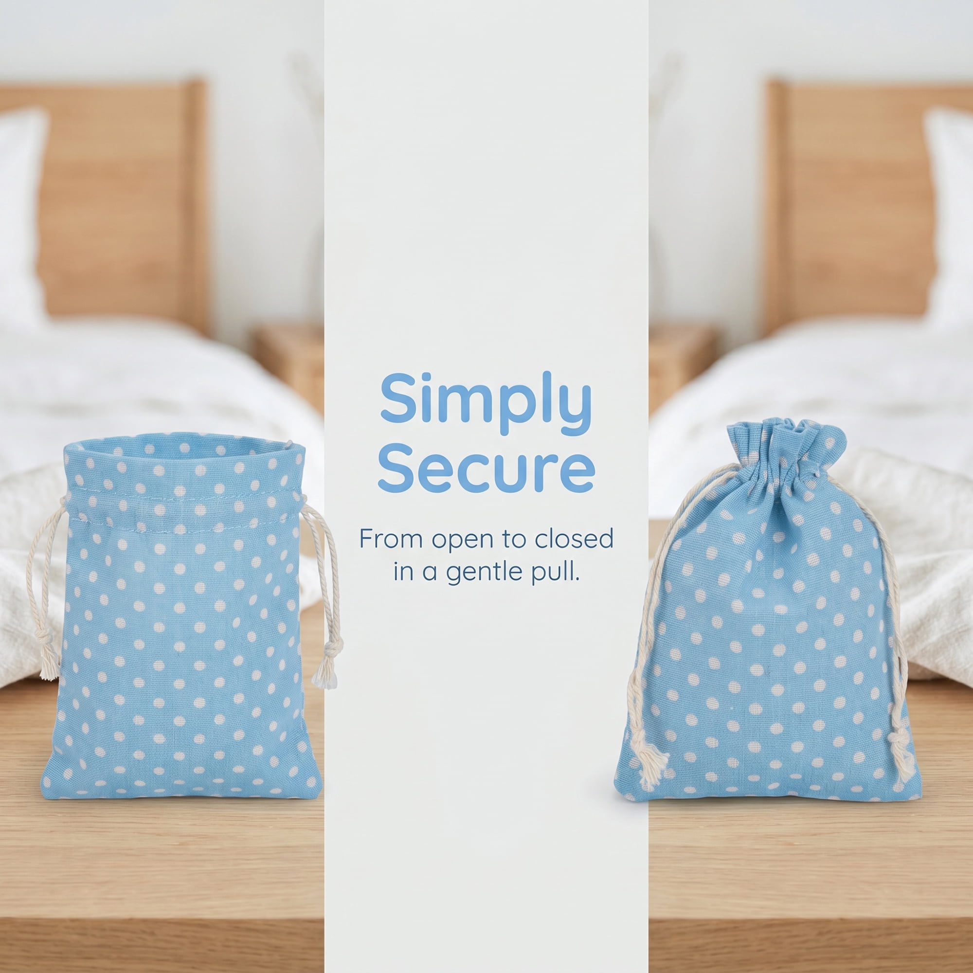Unique Bargains Drawstring Gift Bags with Handles for Occasions Blue Dot 5.1" x 7.1"